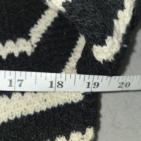 Moda International Womens M Wool Long Cardigan Sweater Duster Striped Zip Knit - Picture 10 of 13